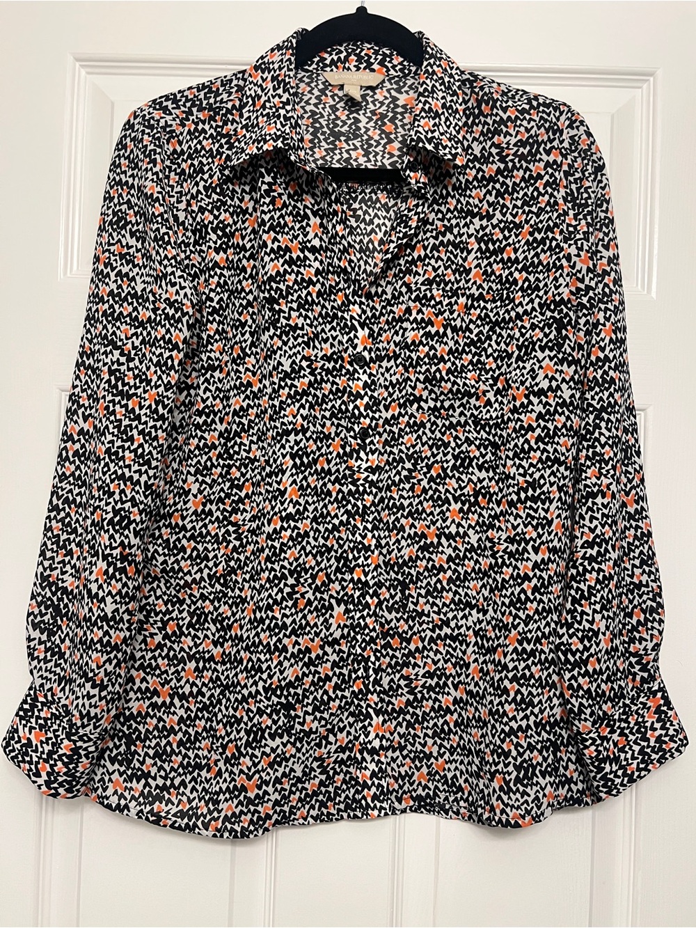 Banana Republic Heart Pattern Button Up - size Petite Small